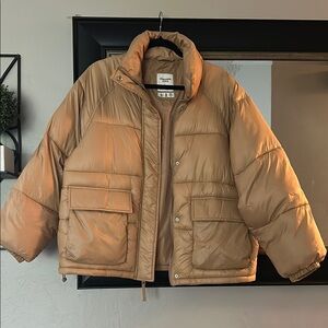 Abercrombie & Fitch Tan Puffer Jacket
